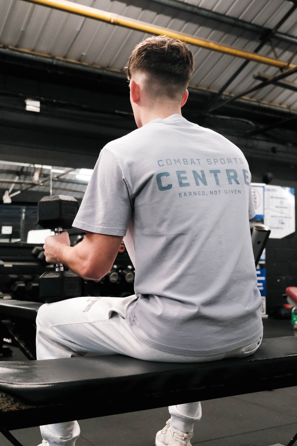 Combat Sports Faded Powder Blue Statement T-Shirt